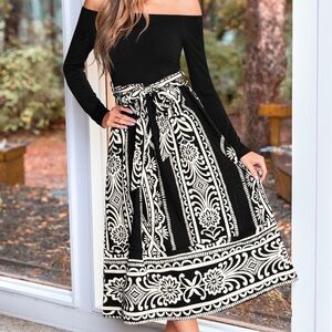 Brand New Tuckernuck - Cara Cara Black Long Sleeve Dress